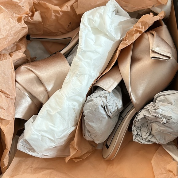 NEW N21 satin high heel sandal raso cipria shoes 40.5 - Picture 4 of 7